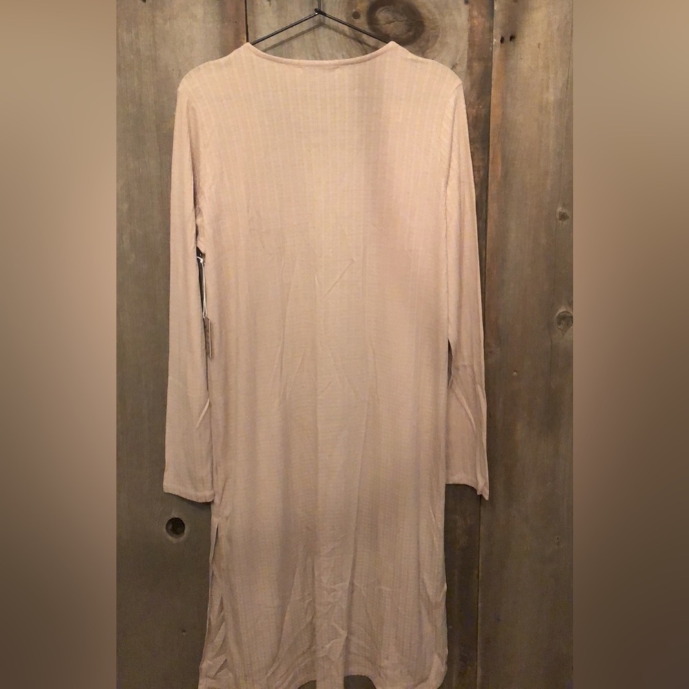 Active USA Side Slit Open Cardigan Duster in Taupe Tan Size Large - Picture 5 of 16